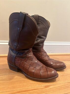 Tecovas Brown Austin Alligator Boots Size 12EE